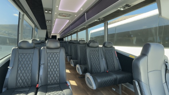 Interior of Charter Bus Company Chesterfield's 25 Passenger Mini bus in Chesterfield