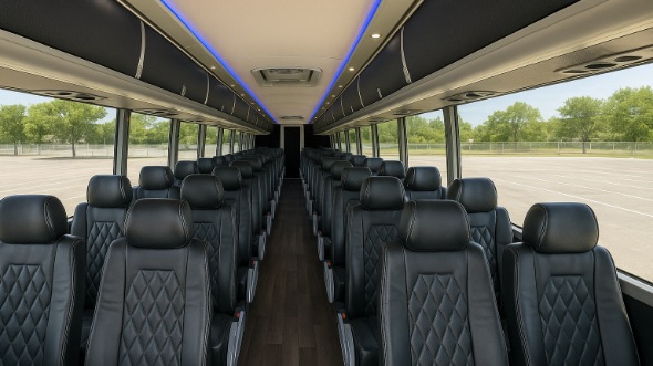 Interior of Charter Bus Company Chesterfield's 55 Passenger Charter Bus in Chesterfield