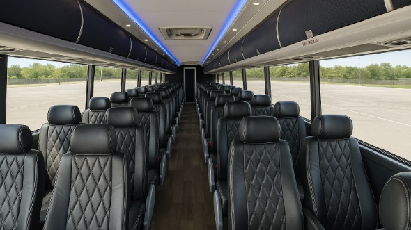 Interior of Charter Bus Company Chesterfield's 56 Passenger Charter Bus in Chesterfield