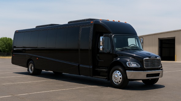 Exterior of Charter Bus Company Chesterfield's Party Bus in Chesterfield