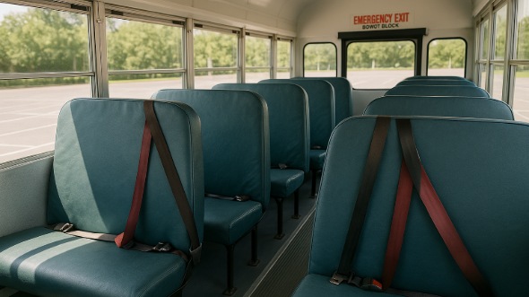 Interior of Charter Bus Company Chesterfield's School Bus in Chesterfield