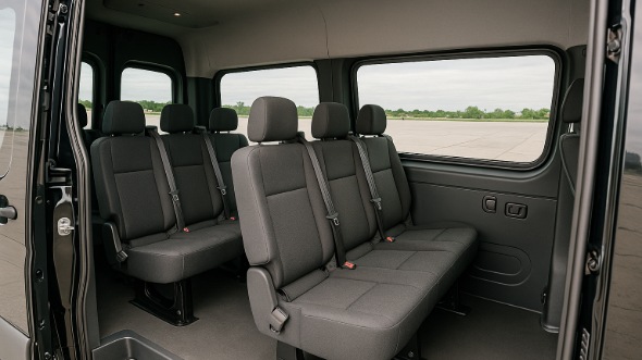 Interior of Charter Bus Company Chesterfield's Sprinter Van Rental With Driver in Chesterfield